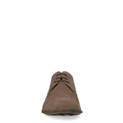Manfield Taupe suède veterschoenen^Heren Veterschoenen