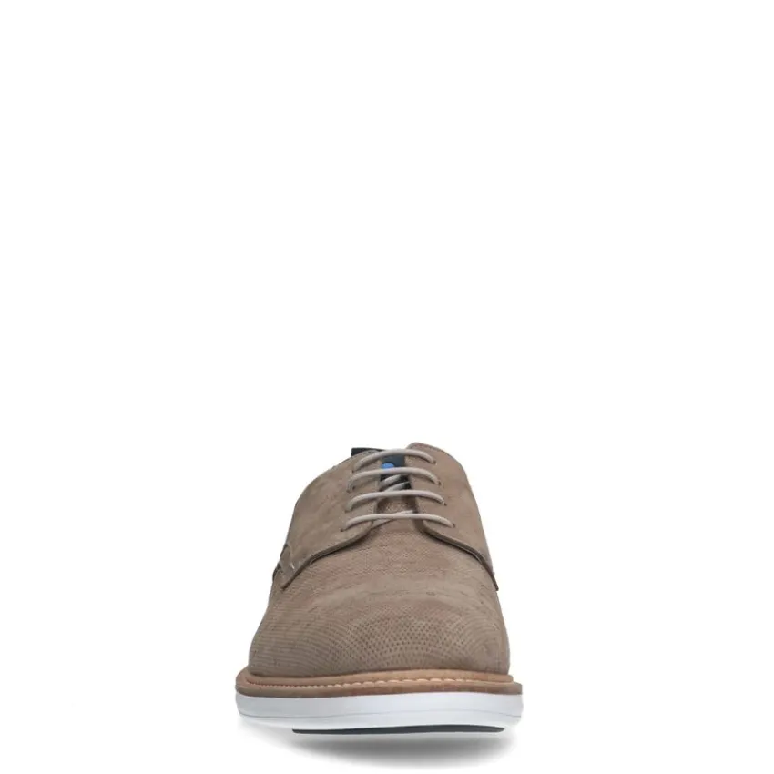 No Stress Taupe suède veterschoenen^Heren Veterschoenen