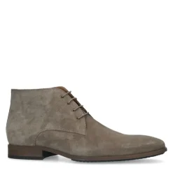 Manfield Taupe suède veterschoenen^Heren Veterschoenen