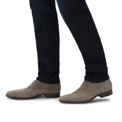 Manfield Taupe suède veterschoenen^Heren Veterschoenen