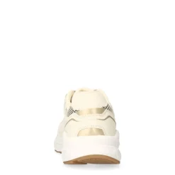Manfield Witte crème sneakers met mesh details^DAMES Sneakers