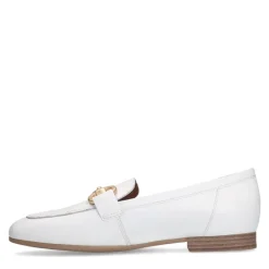 No Stress Witte leren loafers met goudkleurig detail^DAMES Loafers