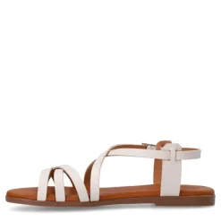 Manfield Witte leren sandalen^DAMES Sandalen