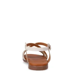 Manfield Witte leren sandalen^DAMES Sandalen