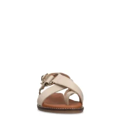 Manfield Witte leren sandalen^DAMES Sandalen