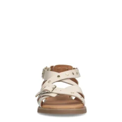 No Stress Witte leren sandalen met studs^DAMES Sandalen