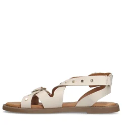 No Stress Witte leren sandalen met studs^DAMES Sandalen