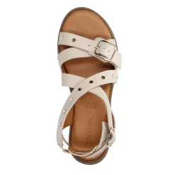 No Stress Witte leren sandalen met studs^DAMES Sandalen