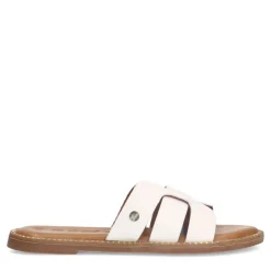 No Stress Witte leren slippers^DAMES Slippers