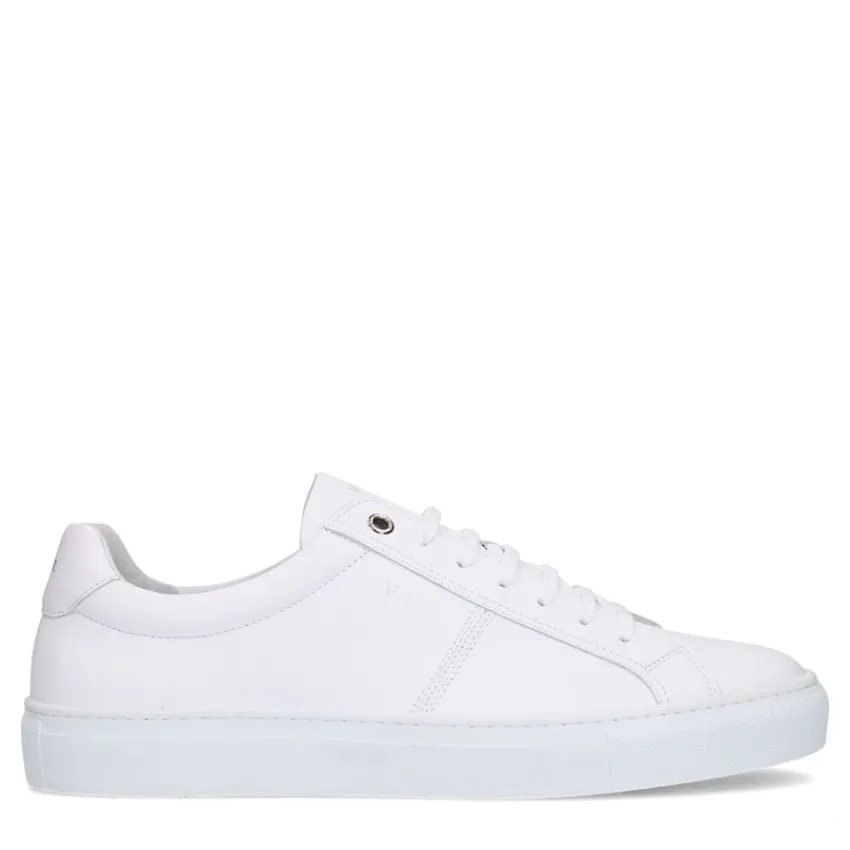 Van Lier Witte leren sneakers^Heren Sneakers