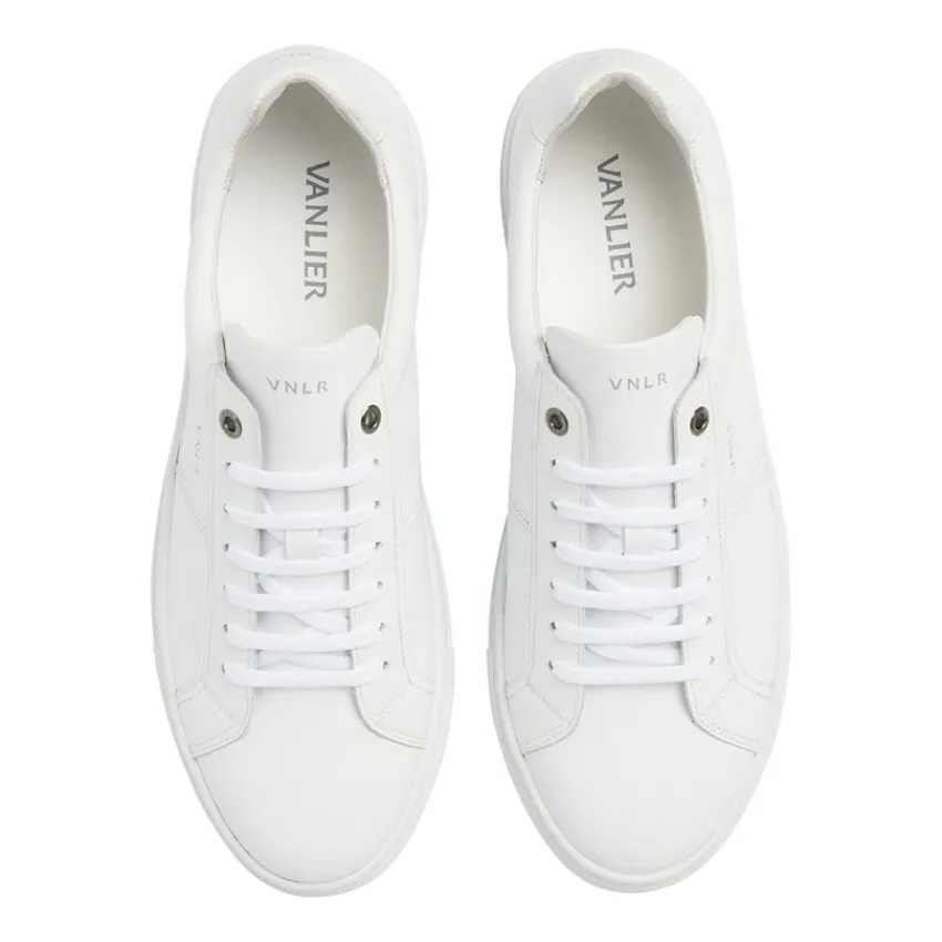 Van Lier Witte leren sneakers^Heren Sneakers