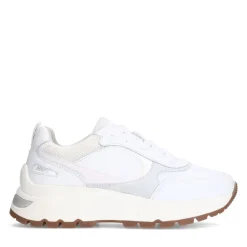 Manfield Witte leren sneakers^DAMES Sneakers