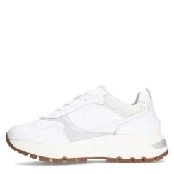 Manfield Witte leren sneakers^DAMES Sneakers