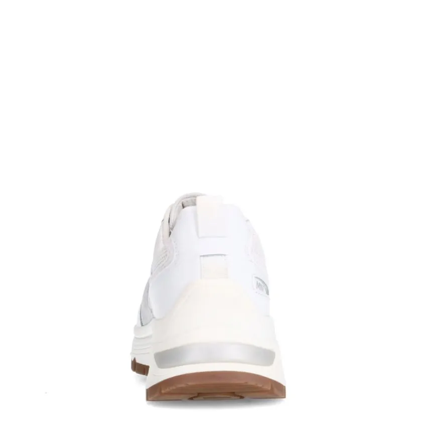 Manfield Witte leren sneakers^DAMES Sneakers
