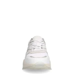 Manfield Witte leren sneakers^DAMES Sneakers