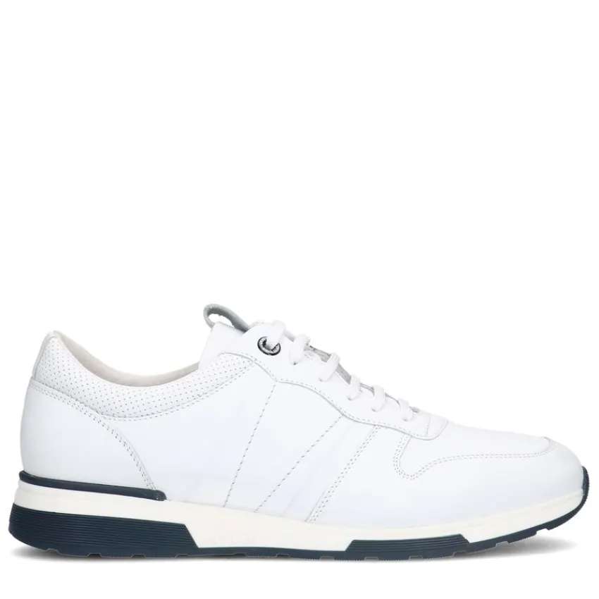 Van Lier Witte leren sneakers^Heren Sneakers
