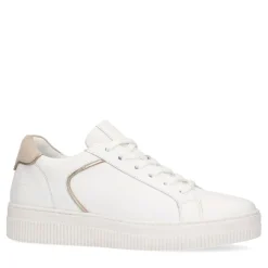 Manfield Witte leren sneakers^DAMES Sneakers