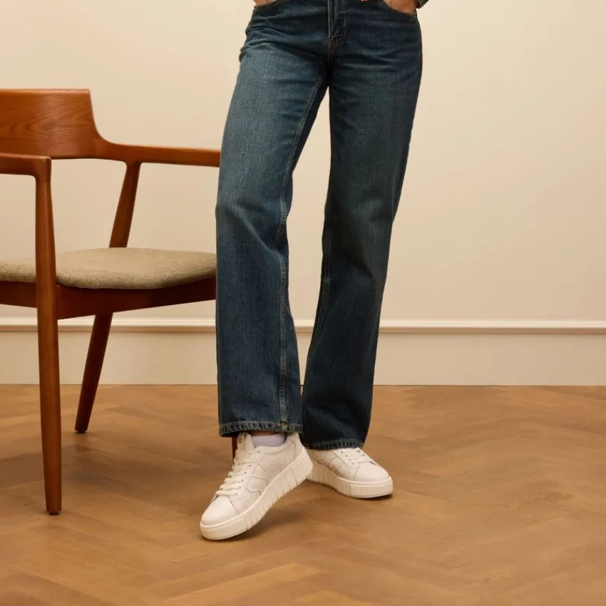 No Stress Witte leren sneakers^DAMES Sneakers