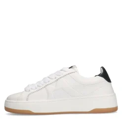 Manfield Witte leren sneakers^DAMES Sneakers