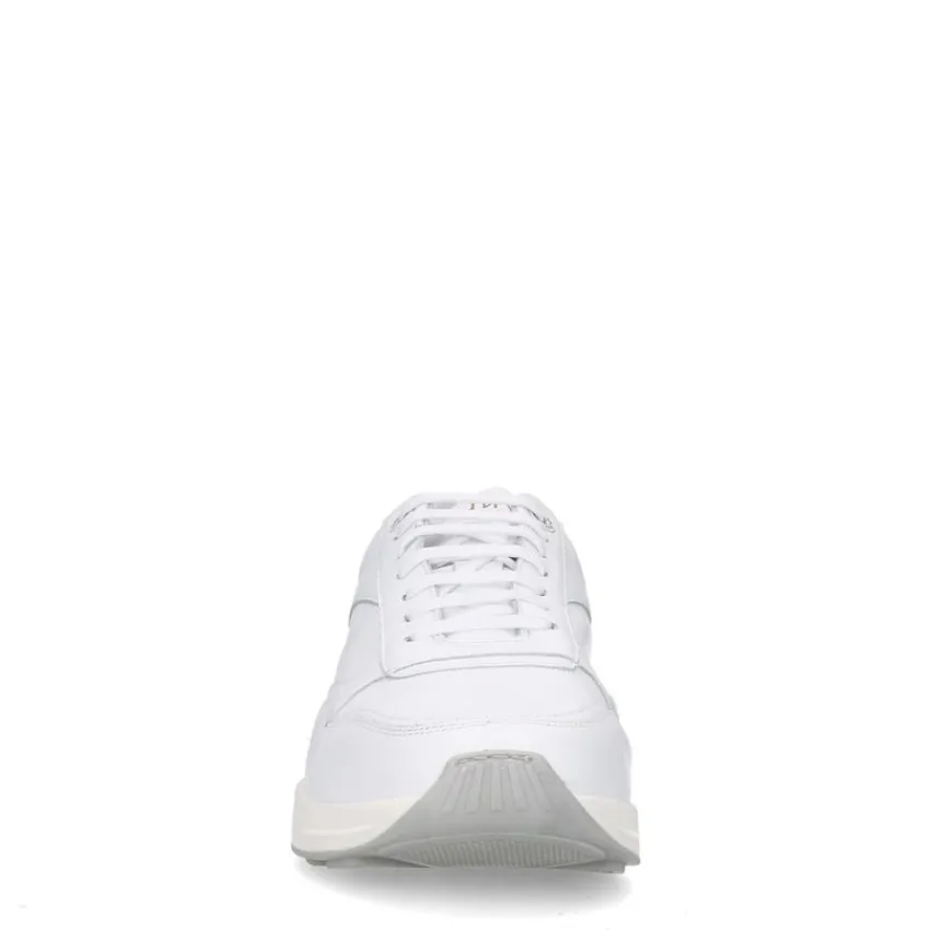 Van Lier Witte leren sneakers^Heren Sneakers