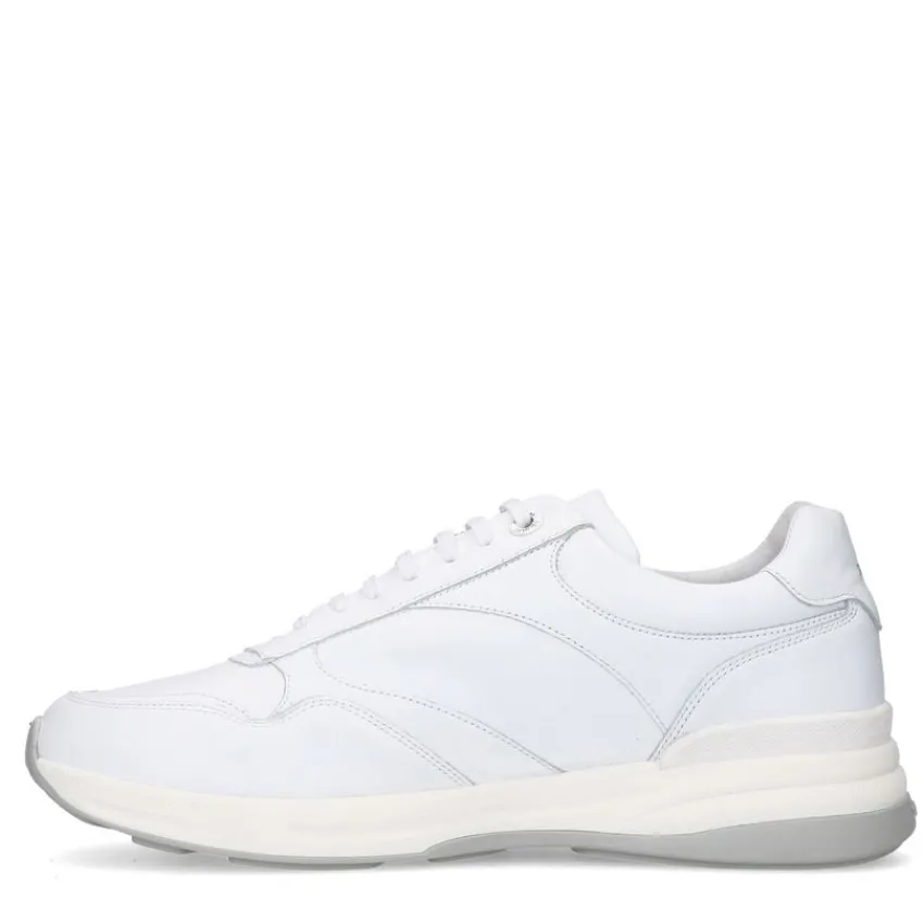Van Lier Witte leren sneakers^Heren Sneakers