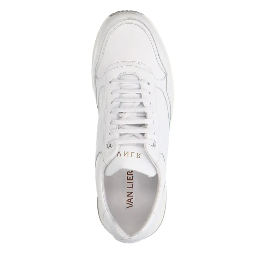 Van Lier Witte leren sneakers^Heren Sneakers