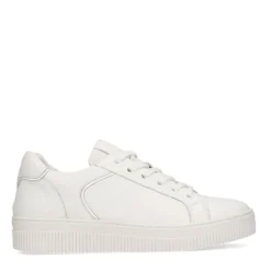 Manfield Witte leren sneakers^DAMES Sneakers