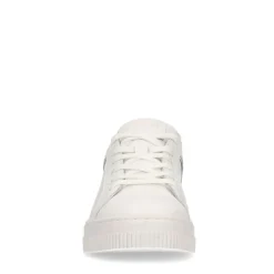 Manfield Witte leren sneakers^DAMES Sneakers