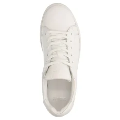 Manfield Witte leren sneakers^DAMES Sneakers