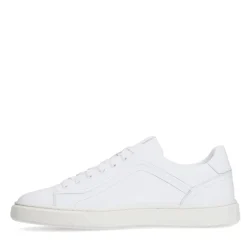 Manfield Witte leren sneakers^Heren Sneakers