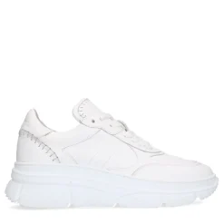 Manfield Witte leren sneakers^DAMES Sneakers