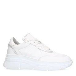 Manfield Witte leren sneakers^DAMES Sneakers
