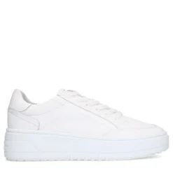 Manfield Witte leren sneakers^DAMES Sneakers