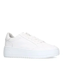 Manfield Witte leren sneakers^DAMES Sneakers