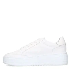 Manfield Witte leren sneakers^DAMES Sneakers