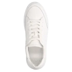 Manfield Witte leren sneakers^DAMES Sneakers