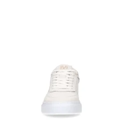 Manfield Witte leren sneakers^Heren Sneakers