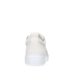 Manfield Witte leren sneakers^Heren Sneakers