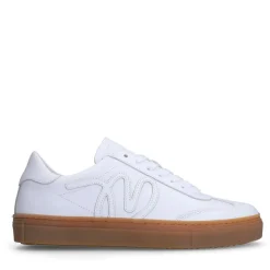 Manfield Witte leren sneakers^DAMES Sneakers