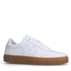 Manfield Witte leren sneakers^DAMES Sneakers