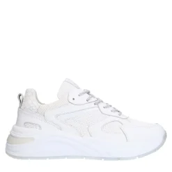 Manfield Witte leren sneakers^DAMES Sneakers