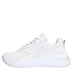 Manfield Witte leren sneakers^DAMES Sneakers