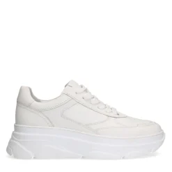Manfield Witte leren sneakers^DAMES Sneakers