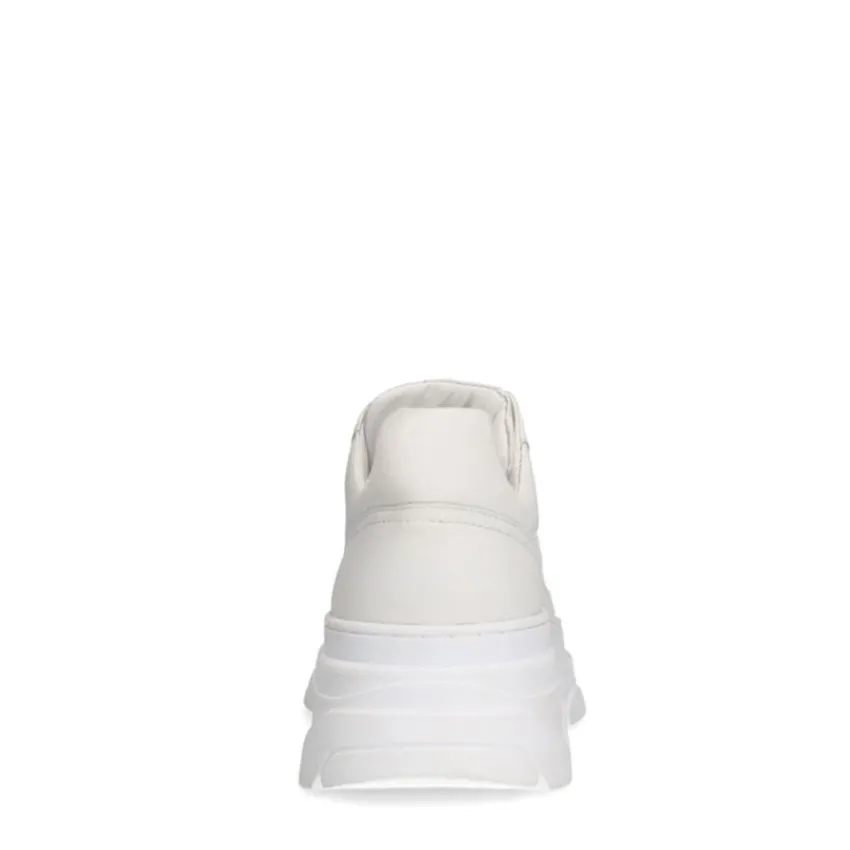 Manfield Witte leren sneakers^DAMES Sneakers