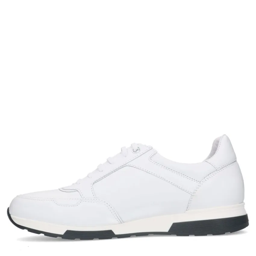 Van Lier Witte leren sneakers^Heren Sneakers