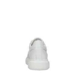 Manfield Witte leren sneakers^Heren Sneakers