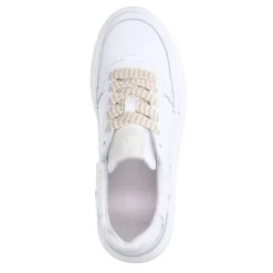 Manfield Witte leren sneakers^DAMES Sneakers