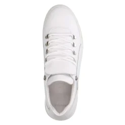Manfield Witte leren sneakers^Heren Sneakers