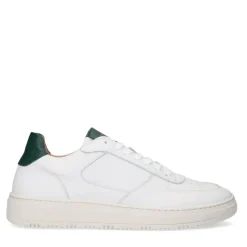 Manfield Witte leren sneakers^Heren Sneakers