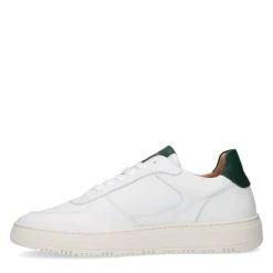 Manfield Witte leren sneakers^Heren Sneakers